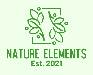 Natural Leaf Frame logo design