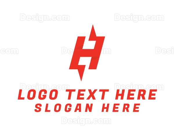 Modern Red Letter H Logo