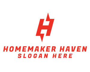 Modern Red Letter H logo design