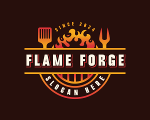 BBQ Fire Grill logo design