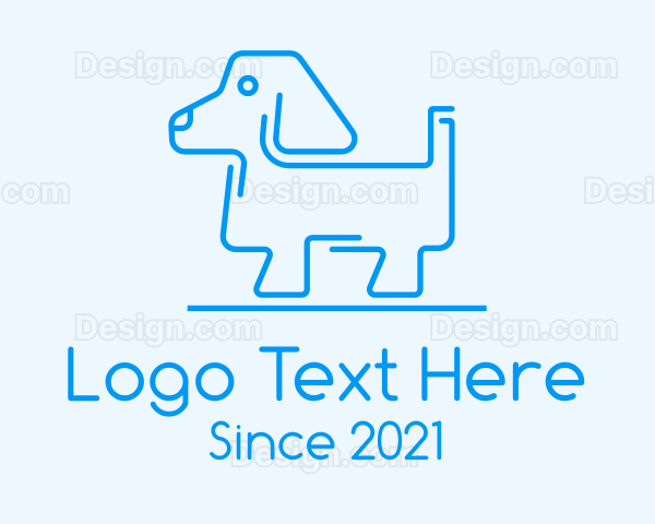 Blue Dog Line Art Logo