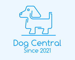 Blue Dog Line Art logo design