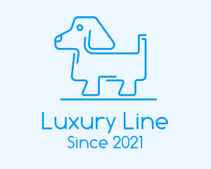 Blue Dog Line Art logo design