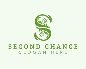 Eco Flower Letter S logo design