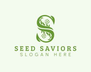 Eco Flower Letter S logo design