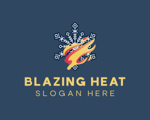 Snowflake Fire Gradient logo design