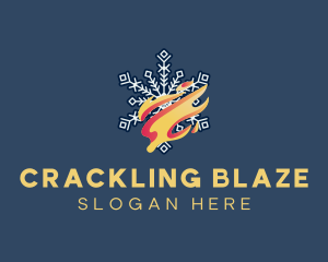 Snowflake Fire Gradient logo design