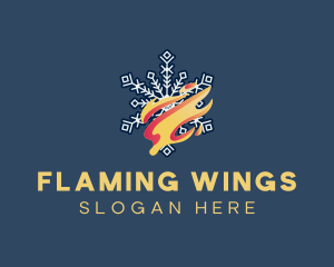 Snowflake Fire Gradient logo design