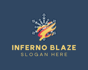 Snowflake Fire Gradient logo design