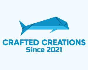 Blue Whale Origami logo design