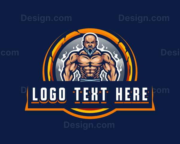 Masculine Buff Man Trainer Logo