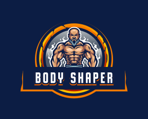 Masculine Buff Man Trainer logo design