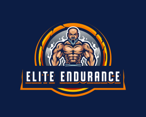 Masculine Buff Man Trainer logo design