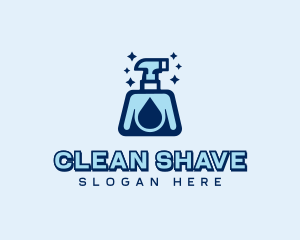 Clean Spray Bottle Droplet logo design