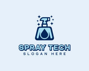 Clean Spray Bottle Droplet logo design