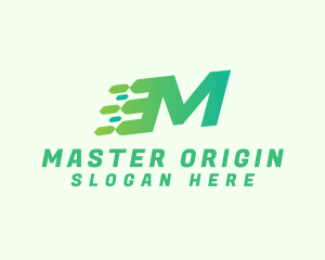 Green Speed Motion Letter M logo design