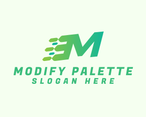 Green Speed Motion Letter M logo design