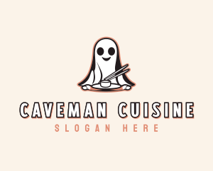 Ghost Chopsticks Cuisine logo design