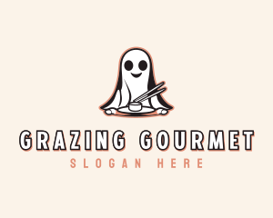 Ghost Chopsticks Cuisine logo design