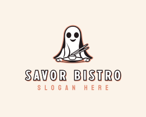 Ghost Chopsticks Cuisine logo design