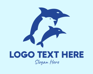 Blue Dolphin Animal logo