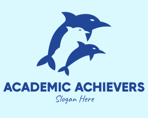 Blue Dolphin Animal logo