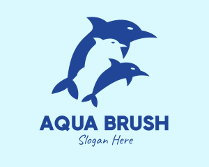 Blue Dolphin Animal logo design