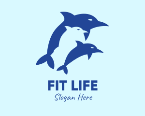 Blue Dolphin Animal logo