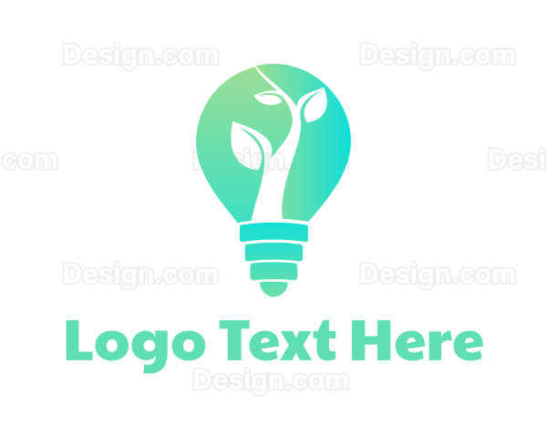 Plant Light Bulb Logo