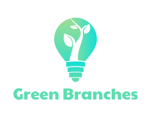 Plant Light Bulb logo design