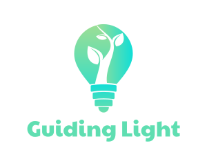 Plant Light Bulb logo design