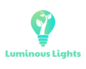 Plant Light Bulb logo design