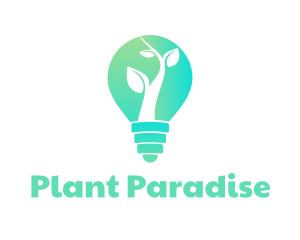 Plant Light Bulb logo design