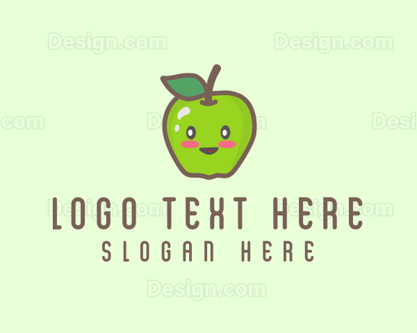 Happy Apple Fruit Logo