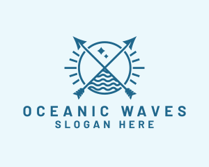 Camping Arrow Ocean logo design