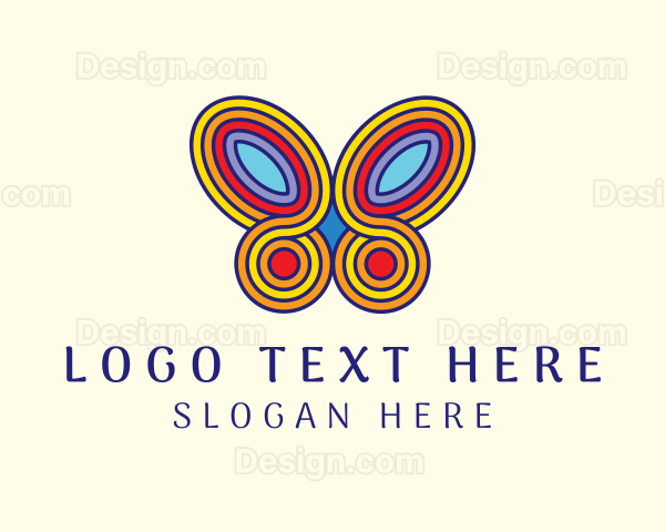 Colorful Psychedelic Butterfly Logo