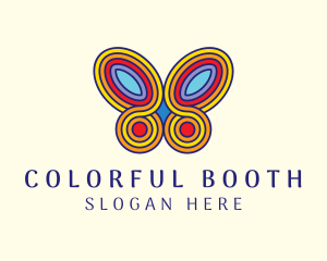 Colorful Psychedelic Butterfly logo design