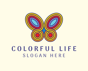 Colorful Psychedelic Butterfly logo design