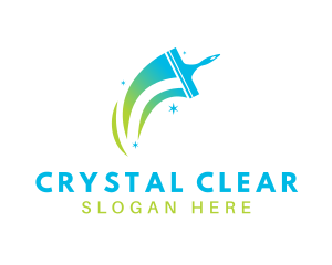 Gradient Squeegee Cleaner logo design