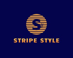 Stripe Sun Leaf  logo design