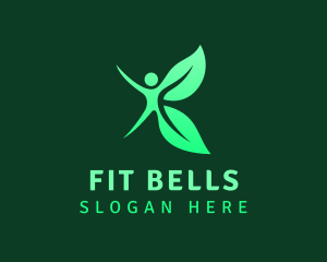 Human Fitness Leaf logo design