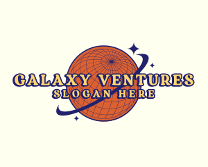 Y2K Planet Globe Orbit logo design