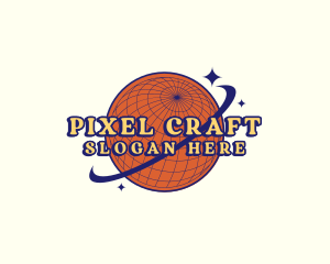 Y2K Planet Globe Orbit logo design