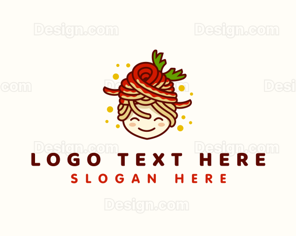 Spaghetti Pasta Woman Logo