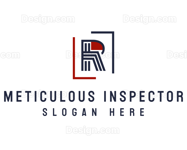 Stripes Letter R Architecture Logo