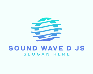 Gradient Waves Droplet logo design