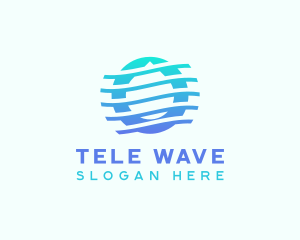 Gradient Waves Droplet logo design