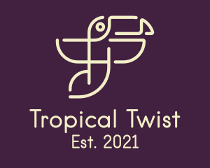 Tropical Flying Toucan logo design