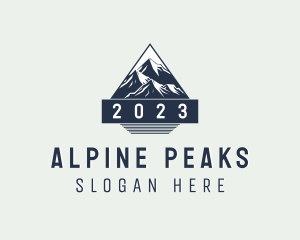 Trekking Mountain Peak logo design