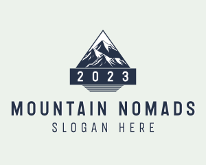 Trekking Mountain Peak logo design